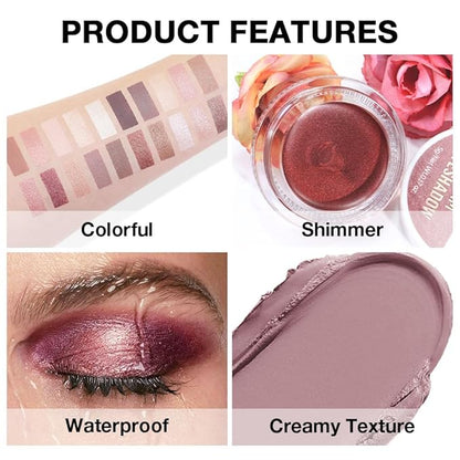 Single Cream Putty Matte Eyeshadow Palette Makeup, Natural Single Mini Instant Holographic Eyeshadow For Older Women, Sombras Crema Para Ojos, Talc, Paraben & Cruelty Free, 23