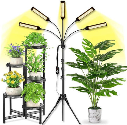 LED Grow Light Coverage and Upgraded Larger Board, Full Spectrum Grow Lamps for Indoor Hydroponic Growing Light with High PPFD (5 Branches)