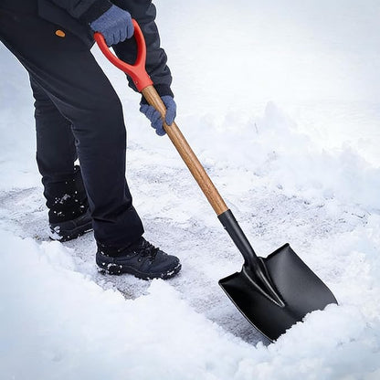 41" Round Shovel, Garden Tool with D-Handle, Shovel for Digging, Wooden Handel Garden Shovel,Beach Shovel, Car Snow Shovel