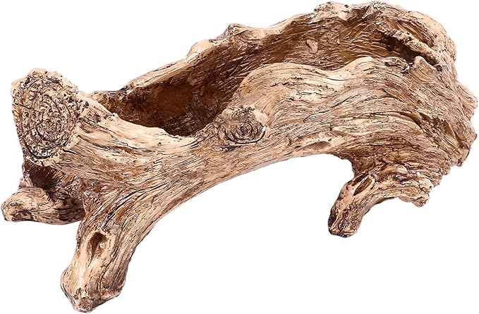 Artificial Driftwood Planter - Sculpted Succulent Planter, Vintage Tree Root Stump Log Style Flower Pot for Home Garden Decoration