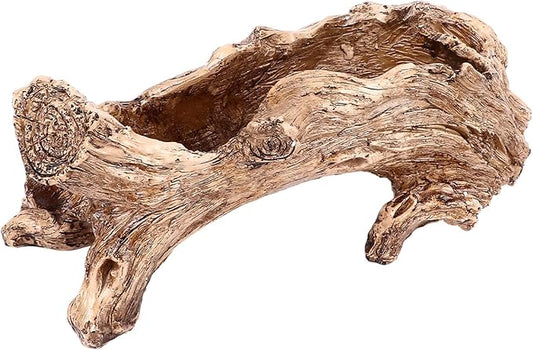 Artificial Driftwood Planter - Sculpted Succulent Planter, Vintage Tree Root Stump Log Style Flower Pot for Home Garden Decoration