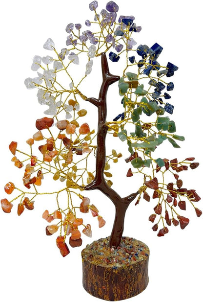 Crystal Tree 7 Chakra Tree of Life with Seven Gemstones - Spiritual Gifts for Women, Birthday Gifts for Women - Mom - Positive Energy Holistic Meditation Gift for Sister - Mom