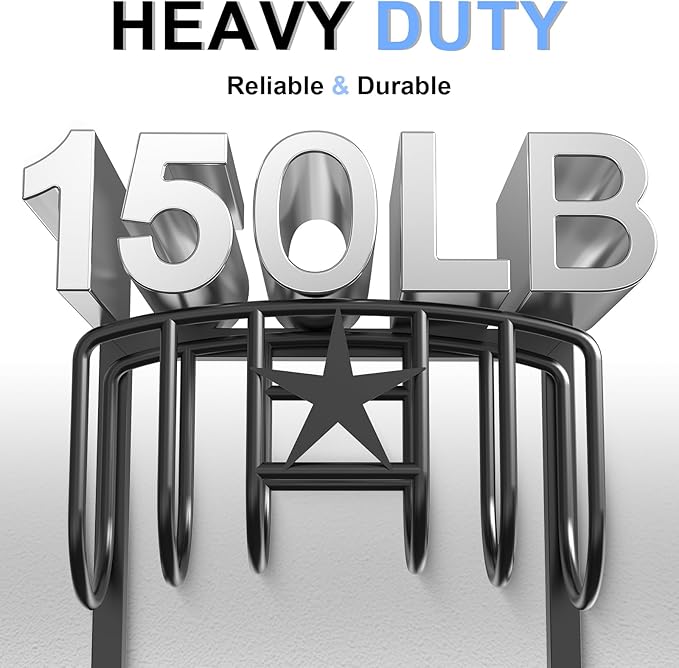 Garden Hose Holder – Heavy-Duty Freestanding Metal Stand, Holds 150FT Hose, with Stable 4-Spike Base, Easy to Install for Outdoor Yard, Lawn, Garden (Black)