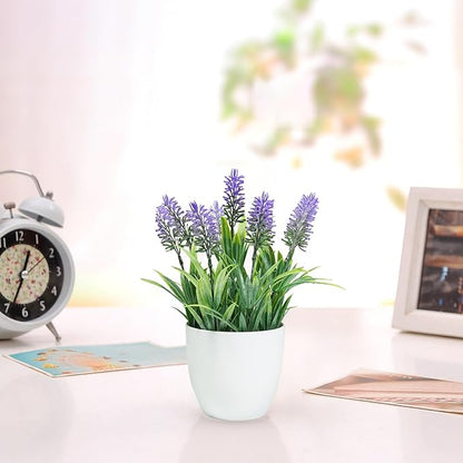 Ferrisland Fake Plants Artificial Succulent: Indoor Faux Aloe Potted Home Decor Aesthetic - Small Decorations for Office Desk or Living Room Table Shelf of Aloe Vera in Pots - 12 Inch (Lavender, 9IN)