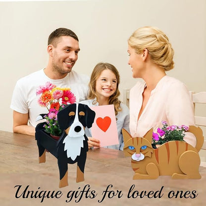 Golden Doodle Dog Planter Plant Pots,Cute Dog Flower Planter,Gifts for Pet Lovers,Unique Animal Plant Pots,Office,Indoor Outdoor Garden Decor(9.45 * 7.17 * 13.82in)