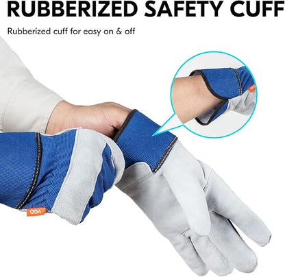 Vgo... 1-Pair Work Gloves Men, Gardening Glove,Leather,Construction (Size XL, Orange, CB3501)