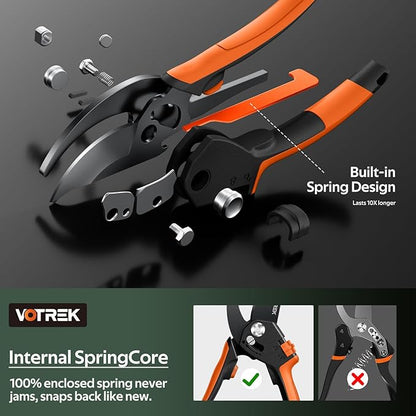 Pruning Shears, [Patented Stepless Handle Opening] - Garden Clippers with Ultra-Sharp SK5 Steel for Weak Hand, Pruners Universal Fit for All Hand Sizes, Effortlessly Cuts 1-Inch Branches