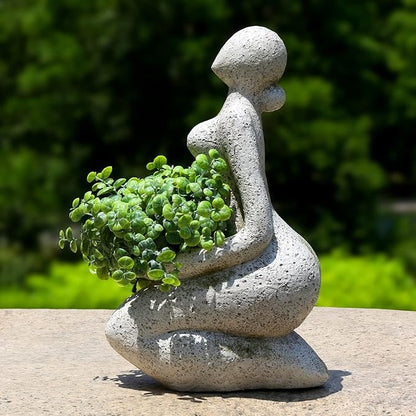 Large Planters for Outdoor Indoor Plants Head Face Planter Pot Unique Succulent Planters Flower Vase with Drainage Hole New Life