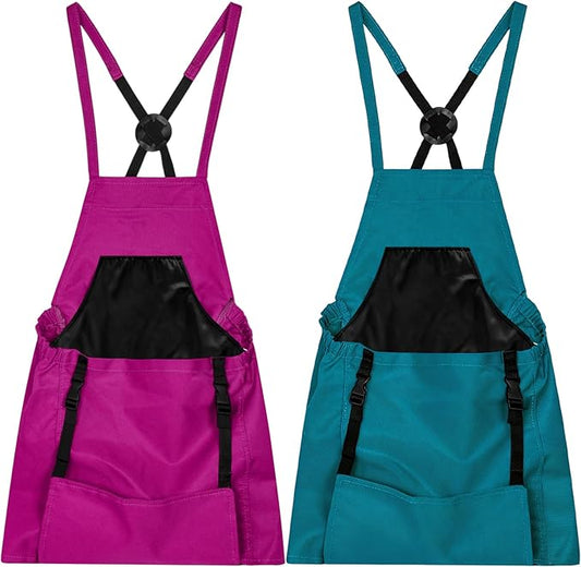 Cuffbow 2 Pack Harvest Gardening Aprons with Pockets for Women & Men Garden Picking Apron with Fast-release Buckle for Fruit Picking & Harvesting Gardening Tool Gifts for Mom Dad