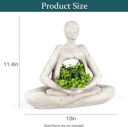 Planters for Outdoor Indoor Plants Succulent Planter Plant Flower Pots Unique Head Face Garden Vase with Drainage Hole Woman Yoga