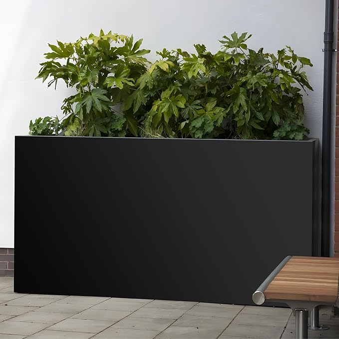 Metal Planter Box 36"x12"x20", Rectangular Steel Planter Box Frost Proof Rust Resistant Indoor&Outdoor, Heavy Duty Steel Planter for Commercial and Residential Use
