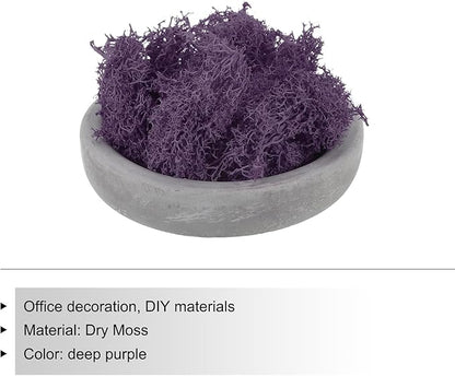 MECCANIXITY 3.5 OZ Moss Fake Craft Moss Artificial Moss Natural Preserved Moss for Craft Arts Floral DIY Project Wall Wedding Garden Patio Table Terrariums Decoration(Dark Purple)