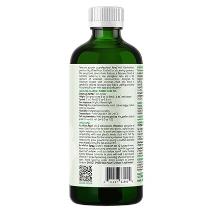 3-1-2 Liquid Fertilizer Concentrate with Micronutrients - Optimal Fiddle Leaf Fig Plant Food, Ideal for Ficus Lyrata & Fig Trees, Gold Leaf Enhanced Indoor Plant Fertilizer (8 OZ)