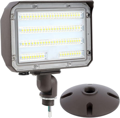 60W LED Flood Light Outdoor Knuckle, Switch Controlled Floodlight with Plate,5000K 8000Lm IP65 Waterproof Outdoor Security Lights for Yard Garden Garage,ETL Listed