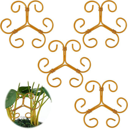 Lusofie 4 Pcs Monstera Plant Support,Iron Plant Support Stakes,Stabilizer Grapple Holder,Turtle Bamboo Clamp Set for Indoor and Outdoor Plants and Flowers to Promote Healthy Growth