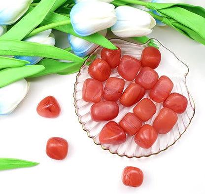 QINJIEJIE Cherry Quartz Polished Stones Tumbled Crystals Bulk Gemstones Healing Crystal Rocks Set Decorative Landscape Quartz Natural Reiki Stone for Vase Bottom Decoration Beginners Gifts 0.5 LBS