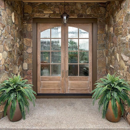 Artificial Boston Fern - 47” Faux Fern with 88 Leaves, Single Plant for Indoor & Outdoor Decoration, UV Resistant Greenery for Porch, Patio & Home Decor