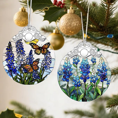 Texas Bluebonnet Christmas Ornaments: Christmas Tree Ornaments, Holiday Decor for Flower Lover, Texas State Flower-Themed, Stocking Stuffers, Gift Ideas, Xmas Gifts & Gifts for Mom, Grandma