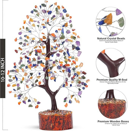 Chakra Tree, Chakra Stones and Healing Crystals, Crystal Tree of Life, Shelf Decor, for Women, Room Decor Aesthetic, Office Desk Decor, Unique Gifts for Women