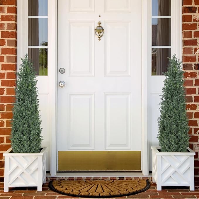 3FT Artificial Topiary Cedar Trees, 2-Pack Realistic Pre-Potted UV Resistant Faux Cypress Plants for Home Porch, Garden, and Entryway Decor