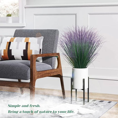 36Pcs Artificial Grass Plants, Faux Shrubs Wheat Grass, Artificial Tall Grass Fake Plants for Outdoor Decor,Artificial Greenery Stems Weed for Room Indoor Home Decor（Green Purple Tail）