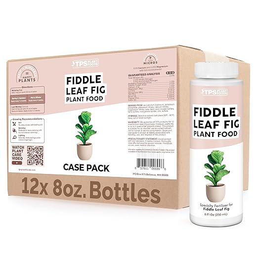Fiddle Leaf Fig Plant Food for All Fig and Other Ficus Trees, Liquid Houseplant Fertilizer, 8 Oz Bottles Case Pack - 12 Count