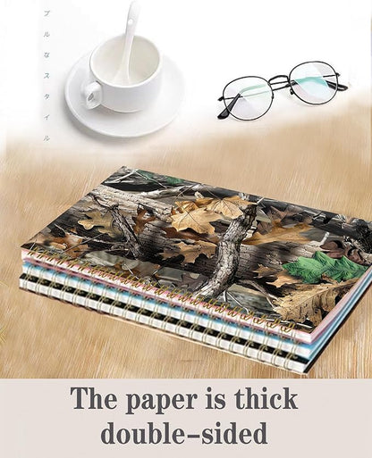 Spiral Journal Notebook,A5 Hardcover Lined Journals for Women Girl 6 x 8.3 in,120 Pages Thick Paper,Cute College Ruled Writing Notebook for Gifts Office Work School(Hunting Camo)