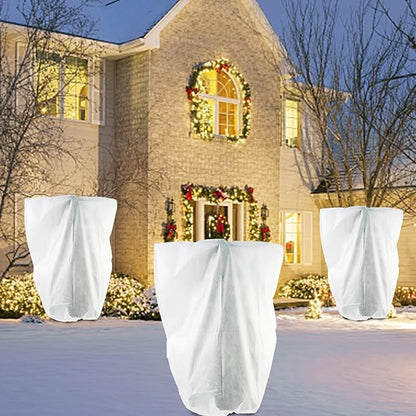 3 Pack H84 x W72 Plant Covers Freeze Protection - Shrub Cover, Winter Tree Cover with Drawstring for Season Extension & Frost Protection, White