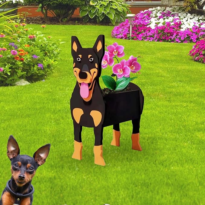 Australian Kelpie Dog Planter Plant Pots,Cute Dog Flower Planter,Gifts for Pet Lovers,Unique Animal Plant Pots,Office,Indoor Outdoor Garden Decor(9.45 * 5.51 * 13.39in)