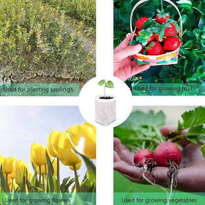 gardtree Plant Nursery Bags 4.7 * 5.5 inches 200PCS, Non-Woven Plant Grow Bags Fabric Seedling Starter for Vegetable Flower Fruit Saplings Tree, Home Garden Supply