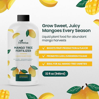 32oz Mango Fruit Tree Fertilizer - Makes 32 Gallons of Mango Tree Fertilizer for Mangoes, Nutrient-Rich Liquid Plant Food for Strong Roots, Lush Foliage, and Abundant, Juicy Mangos