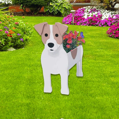 Jack Russell Dog Planter Plant Pots,Cute Dog Flower Planter,Gifts for Pet Lovers,Unique Animal Plant Pots,Office,Indoor Outdoor Garden Decor(9.45 * 6.97 * 12.2in)