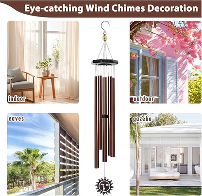 MUMTOP Wind Chimes for Outside - Deep Tone Memorial Sympathy Wind Chimes Outdoor, 37 Inch Windchimes Clearance for Garden, Patio,Yard Decor Gift