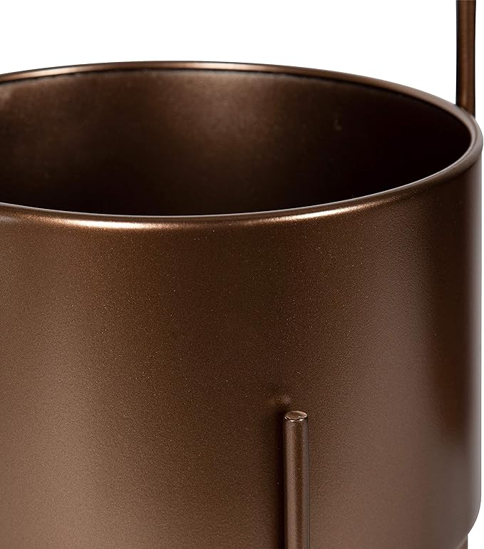 Kate and Laurel Peeto Modern Planter Set, Set of 2, Bronze, Decorative Freestanding Planters for Indoor Plants