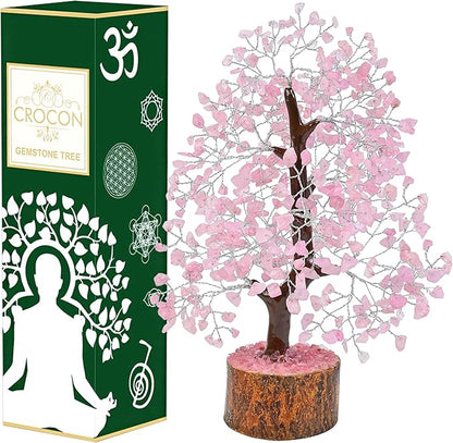 Rose Quartz Crystal Tree Home Decor and Pink Room Decor, Healing crystals Chakra Tree of Life Birthday Gifts for Women Mom Her Sister House warming Gifts New Home Spiritual Presents womens Gift