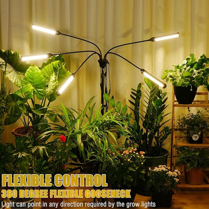 LED Grow Light Coverage and Upgraded Larger Board, Full Spectrum Grow Lamps for Indoor Hydroponic Growing Light with High PPFD (5 Branches)
