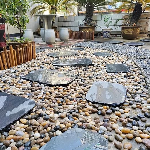 10LB Mixed Color River Rocks - 2-3 inch High Polished Decorative Pebbles, Stones for Landscaping, Natural River Rocks for Outdoor Décor, Plants,Vase Filler,Fish Tank