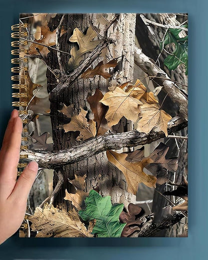 Spiral Journal Notebook,A5 Hardcover Lined Journals for Women Girl 6 x 8.3 in,120 Pages Thick Paper,Cute College Ruled Writing Notebook for Gifts Office Work School(Hunting Camo)