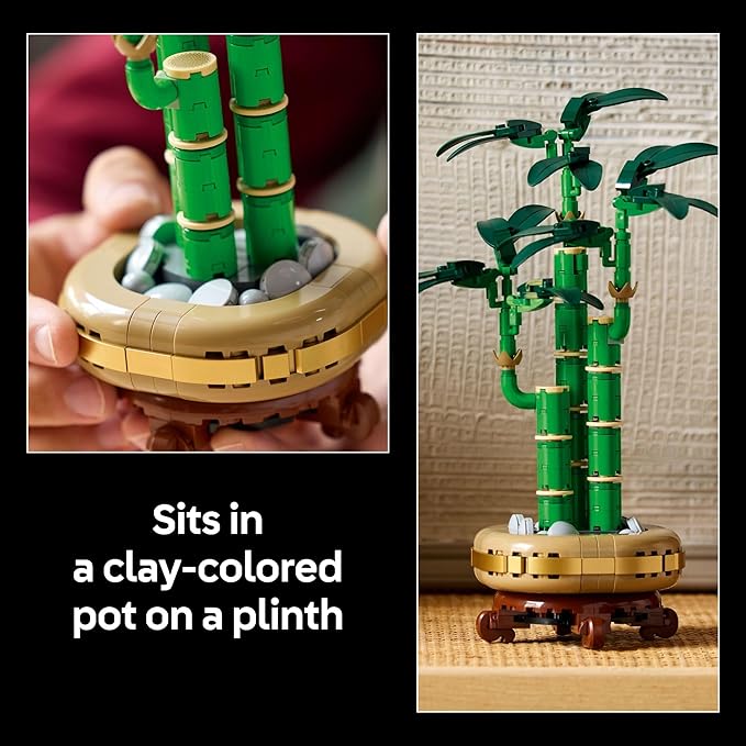 LEGO Botanicals Lucky Bamboo Building Set - Artificial Plant for Indoor Home Décor, Adults Ages 18+ - Fake Plant Decoration for Table, Desk, Office - Gift for Birthdays - 10344
