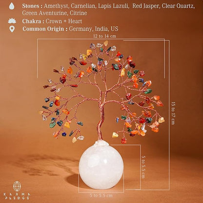 7 Chakra Crystal Tree of Life Gifts for Women, Handmade Home and Office Decor Bonsai Feng Shui Tree for Positive Energy, Good Luck, Money, Yoga, Meditation, Reiki Healing Stone, Birthday Gifts