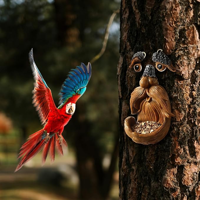 Playful Tree Faces Decor Outdoor, Whimsical Tree Decorations Outdoor for Gardens & Yards, Adding Personality to Nature for Your Lawn & Garden Ornaments (Small)