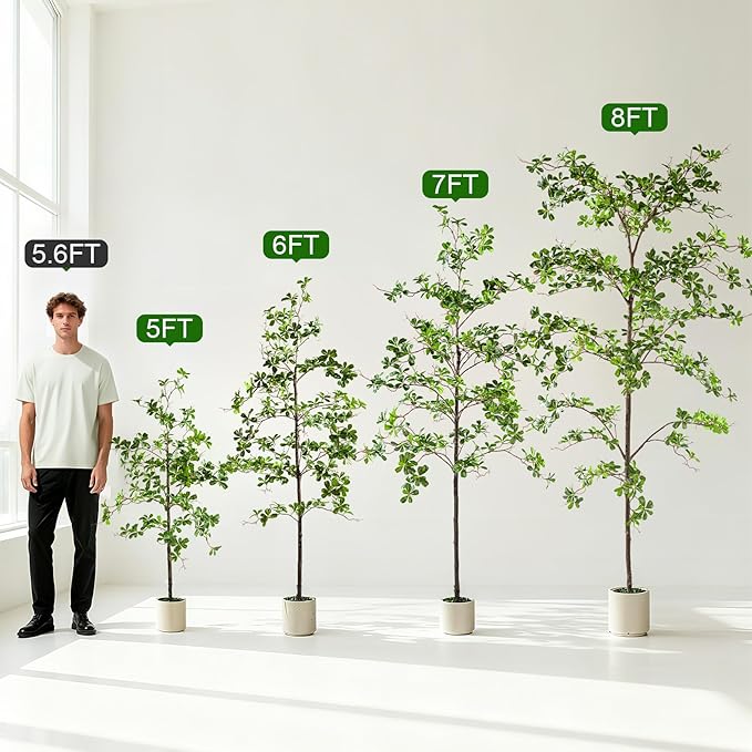 5FT Artificial Black Olive Tree Artificial Olive Plants, Tall Faux Olive Tree Faux Silk Plant Fake Plant Ultra-Realistic Silk Leaves & Natural Trunk Indoor Outdoor Use