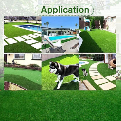Artificial Grass Rug Outdoor Indoor 5FTX65FT Fake Grass Carpet Green Synthetic Grass Pet Turf Realistic Faux Grass Rug with Drain Holes for Garden Lawn Landscape Balcony Home Decor Patio