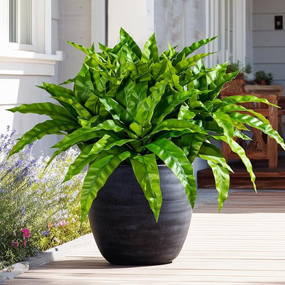 4 Pcs Artificial Greenery Stems Fake Bird Nest Fern Faux Branches Artificial Plants Realistic Fake Dracaena Realistic Plants for Indoor Outdoor Porch Patio Home Office Living Room Decor (Bright Green)