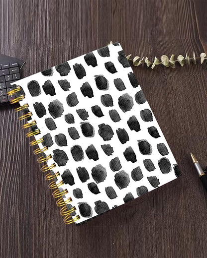 iampanda Spiral Journal Notebook,Strong Twin-Wire Binding with Premium Paper for Girl Women,Cute 60 Sheets A5 College Ruled Notebook/Journal,Perfect for School Office Home Gifts,Black Polka Dot
