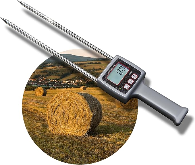 Portable Hay Moisture Meter for Alfalfa, Leymus Chinensis, Orchard Grass, Pennisetum Gydridum, Guinea Grass, Clover, Soapwort, Wheat Straw and other Hays