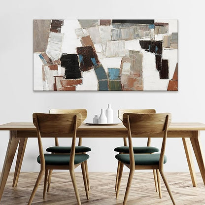 Dimpaga Abstract Wall Art Pictures for Living Room Wall Decor Modern Wall Art Decor Minimalist Geometric Line Artwork for Walls Textured Wall Art Prints Bedroom Office Decor 24"X48"
