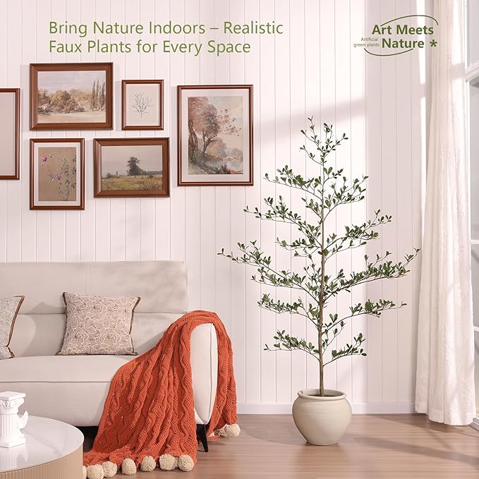 Artificial Black Olive Tree 5ft - Shady Lady UV Resistant Faux Olive Trees Indoor Outdoor Decor - Modern Aesthetic Tall Fake Plants with Pot for Home Office Living Room Patio Floor, VN140