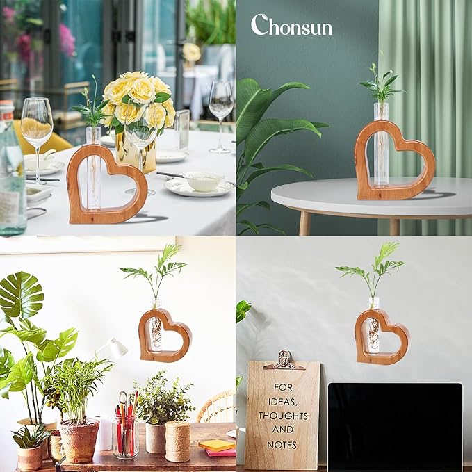 Plant Propagation Stations Plant Terrariums Wall Hanging Planters Plants Stand Indoor with Glass Test Tube Planter Wall Decor Gifts for Girl Women Mom
