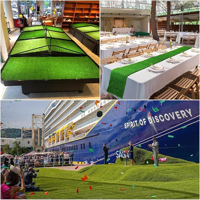 Artificial Grass Rug 9 ft x 72 ft, Synthetic Fake Grass Turf Mat for Indoor Outdoor Garden Home Decor, 0.8" Pile Height
